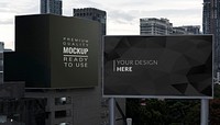 Outdoor advertisement building billboard mockup