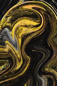 Black marble texture with gold and gray swirls mobile phone wallpaper