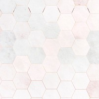 Hexagon pink marble tiles patterned background