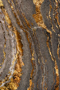Gray marble rock with gold textured mobile phone wallpaper