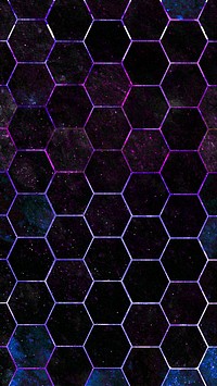 Hexagon black marble tiles pattern mobile phone wallpaper