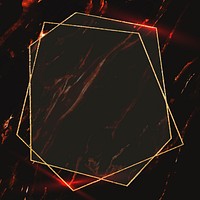 Hexagon gold frame on abstract background vector