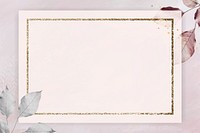 Gold frame with foliage pattern on marble textured background vector