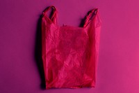 Red hazardous plastic bag design