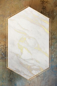 Golden marble hexagon frame design