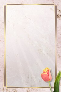 Golden floral tulip frame design