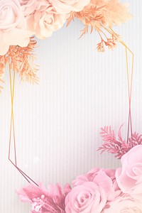 Blank golden floral frame design