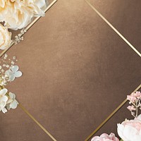 Golden floral rhombus frame design