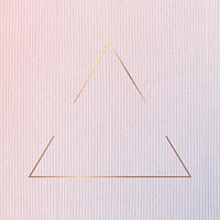 Triangle gold frame on pink corduroy textured background vector