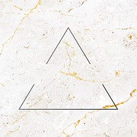 Triangle black frame on white marble background vector