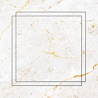 Square black frame on white marble background vector