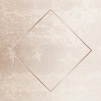 Rhombus gold frame on grunge background vector
