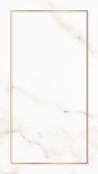Rectangle gold frame on a white marble vector