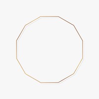 Polygon gold frame on white background vector