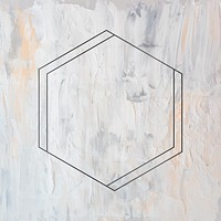 Hexagon black frame on grunge background vector