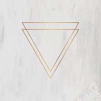Triangle gold frame on light gray  background vector