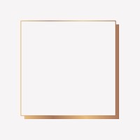 Square gold  frame on a blank background vector