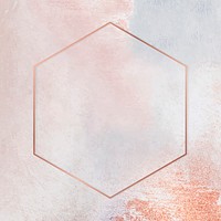 Hexagon copper frame on pastel background vector