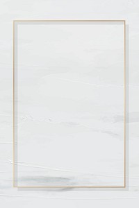 Rectangle gold frame on white painted background vector