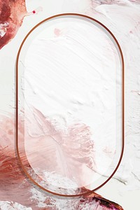 Oval copper frame on paint textured background vector