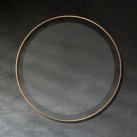Round gold frame on dark cement background vector