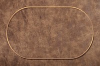 Oval gold frame on brown leather background vector