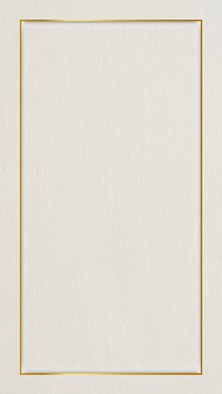 Rectangle gold frame on beige mobile phone wallpaper vector