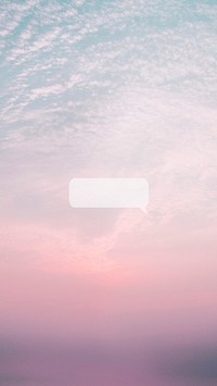 Cotton candy sky with blank speech bubble mobile wallpaper