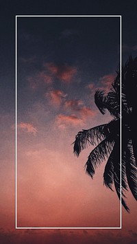 Rectangle frame on a summer mobile wallpaper