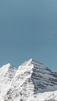 Snow covered Maroon Bells mobile wallpaper