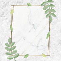 Blank leafy rectangle golden frame