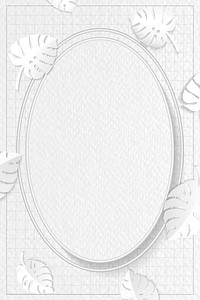 Oval frame on monstera patterned vector