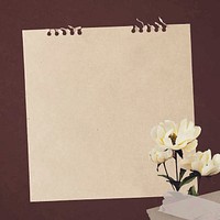 White peonies on paper textured background vector