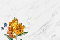 Gray marble floral frame vector