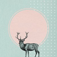 Blank round frame with a deer vector