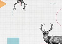 Blank paper with a deer vector