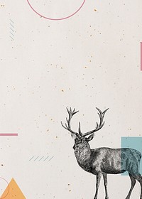 Blank geometric deer frame design