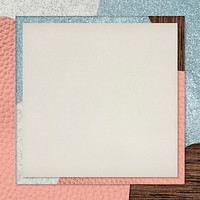 Frame on pink and blue collage textured background vector