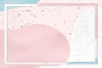 Frame on pink and blue collage textured background illustration