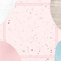 Frame on pink and blue collage textured background illustration