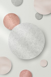 Shimmery silver and pink round pattern background illustration