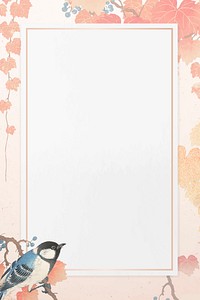 Great tit pattern with pink frame vector