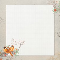 Two brown bird pattern on beige background illustration