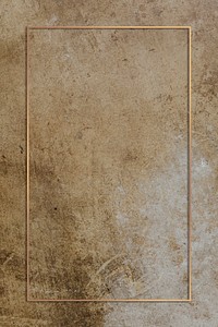 Gold frame on an aged brown concrete wall mockup design