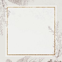 Golden square coral frame vector