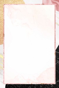 Pink frame on marble textured background vector