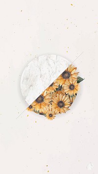 Sunflower bouquet on beige mobile phone wallpaper vector