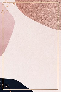Gold frame on pink patterned background vector