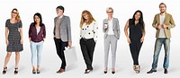Diverse business people characters set