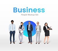 Diverse business people characters set